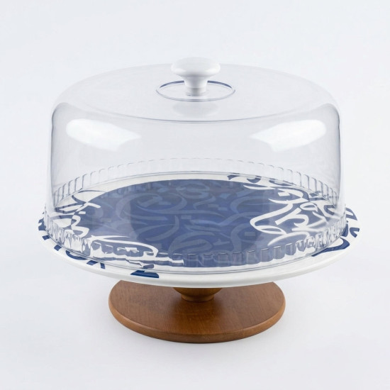 Serving Platter with Wooden Base